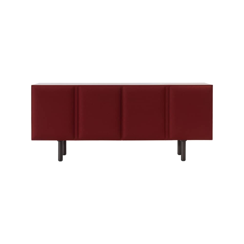 Tacito Dresser wood red / W 180 x H 77 cm - Felt Doors - Magis - Burgundy (inside light green doors) - Anodized aluminium, Felt, MDF
