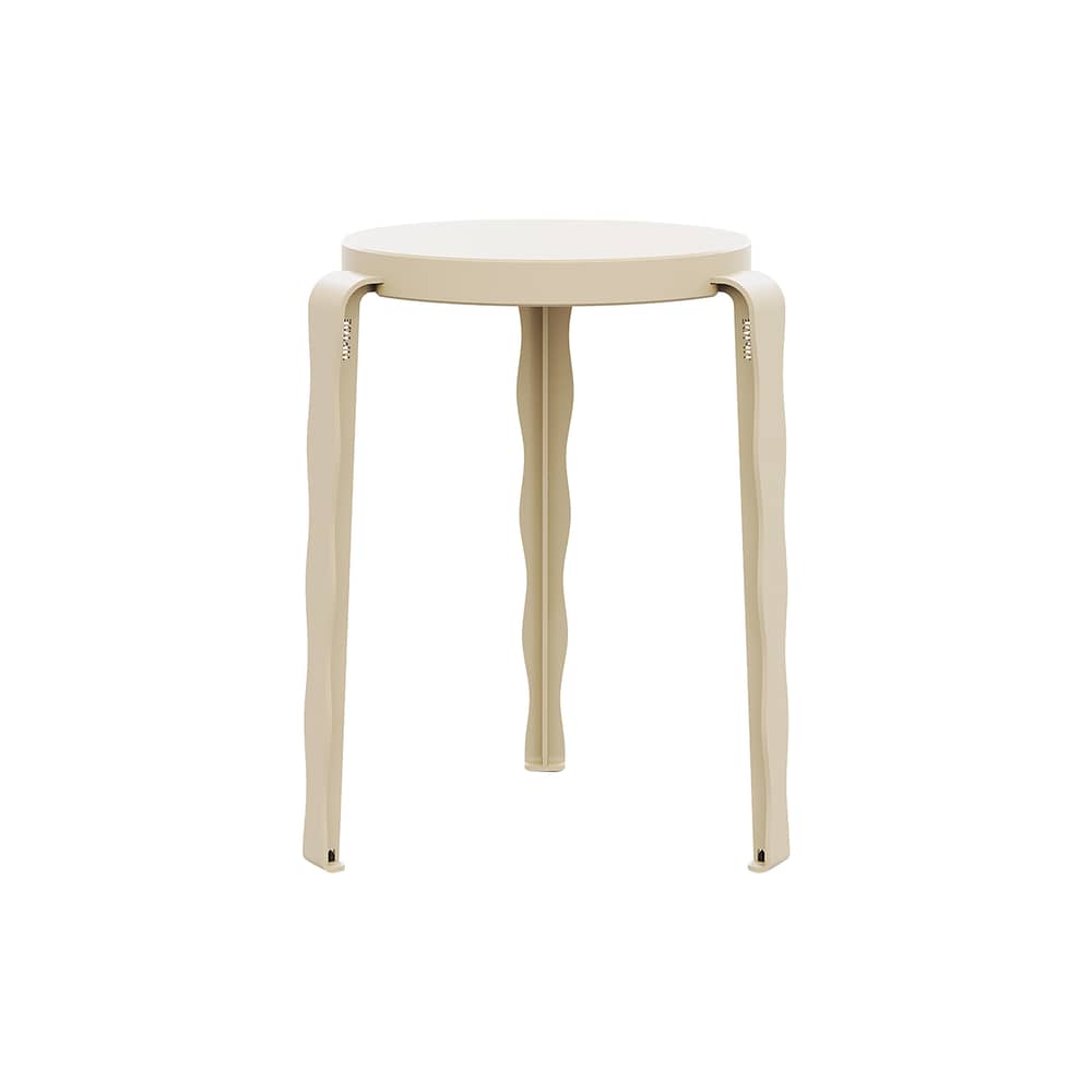 Sgabello Lou Vague by Uchronia legno beige / Faggio monocromatico - TIPTOE - Beige - Acciaio termolaccato, Faggio certificato laccato