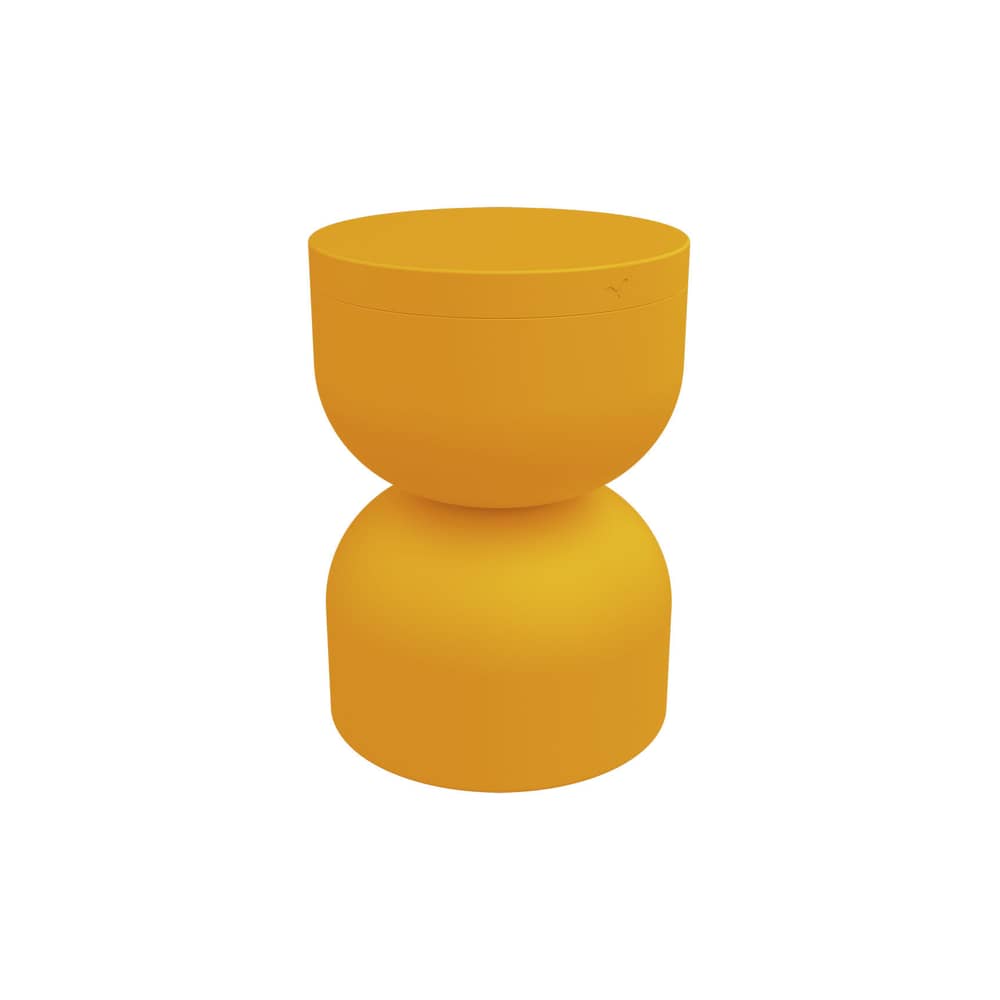 Sgabello Piapolo metallo giallo / Vano contenitore - Fermob - Miele strutturato - Alluminio
