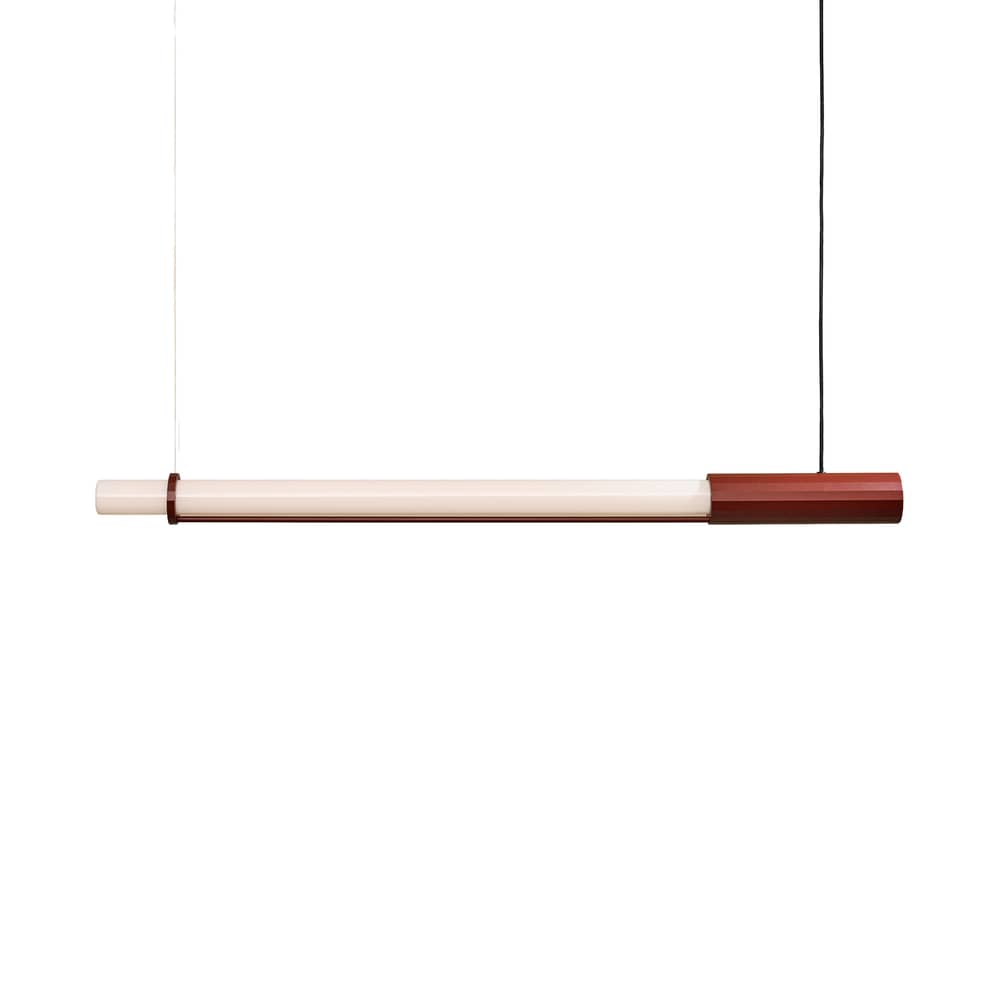 Sospensione In Fine LED vetro rosso / L 105 cm - DCW éditions - Rosso - Alluminio, Vetro