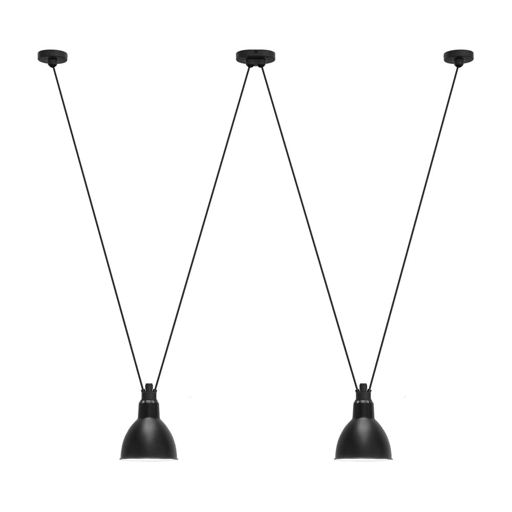 Suspension Acrobate N°324 / Lampe Gras - 2 abat-jours ronds métal - DCW éditions - Noir / Rond - Acier peint