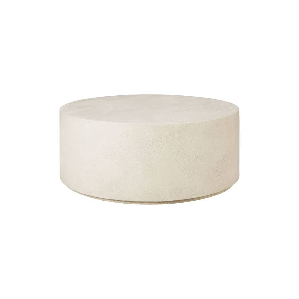 Table basse Elements / Ø 80 x H 32 cm - Microciment - Ethnicraft - Ø 80 cm / Blanc cassé - Microciment
