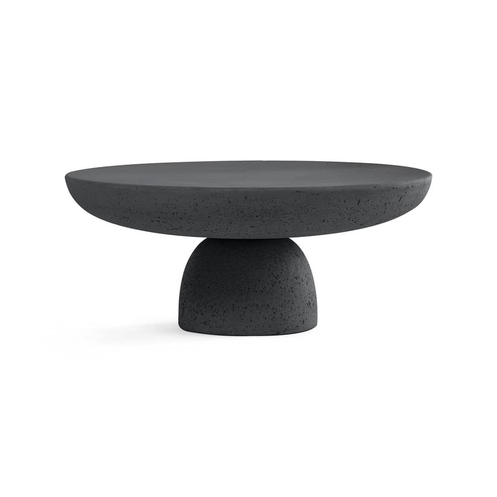Table basse Olo Concrete / Ø 70 x H 33 cm - Béton ciré - Mogg - Anthracite - Béton ciré