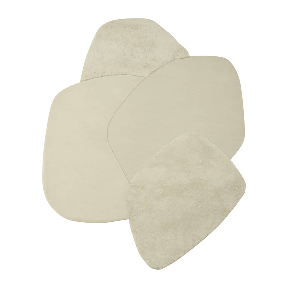Tappeto Mola tessuto beige / 288 x 209 cm - AYTM - Crema - Lana vergine, Viscosa