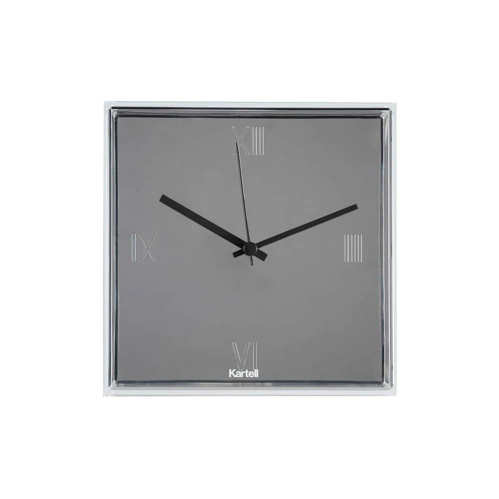 Horloge murale Tic & Tac / à poser ou suspendre - Kartell - Chromé / Aiguilles noires - ABS, PMMA