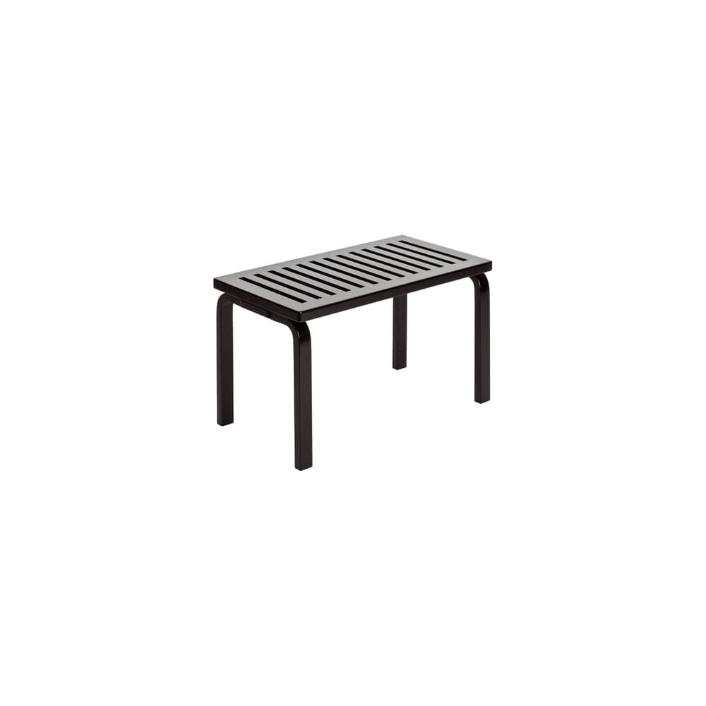 Panchina 153B legno nero / L 72,5 cm - Alvar Aalto, 1945 / Seduta a doghe - ARTEK - Nero - Betulla lamellare, Betulla massiccia