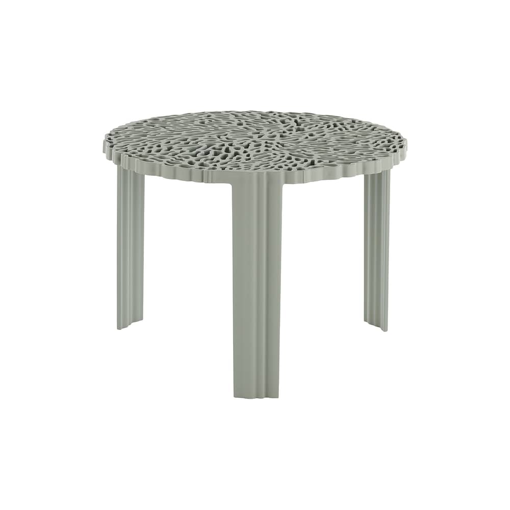 Table basse T-Table Medio plastique vert / Ø 50 x H 36 cm - Kartell - Vert - PMMA soft touch
