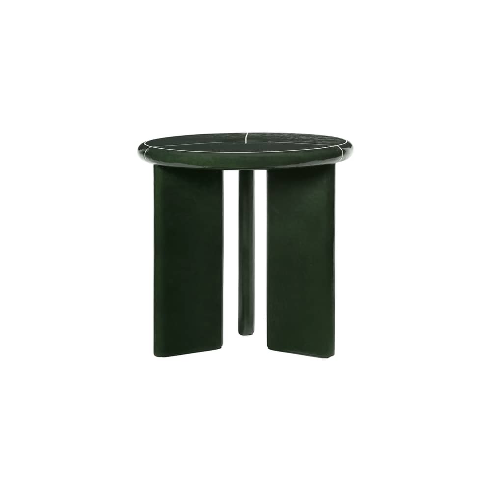 Table d\'appoint Deya vert / Ø 47 x H 45 cm - Béton émaillé - Ferm Living - Vert foncé - Béton