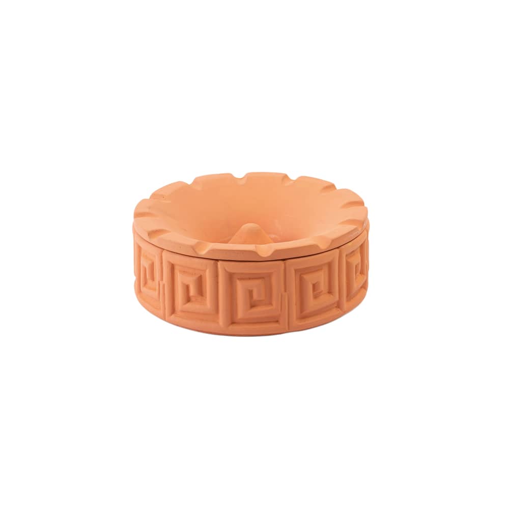 Magna Graecia - Greche Ashtray ceramic orange / Ø 19 cm - Terracotta - Seletti - Terracotta - Terracotta