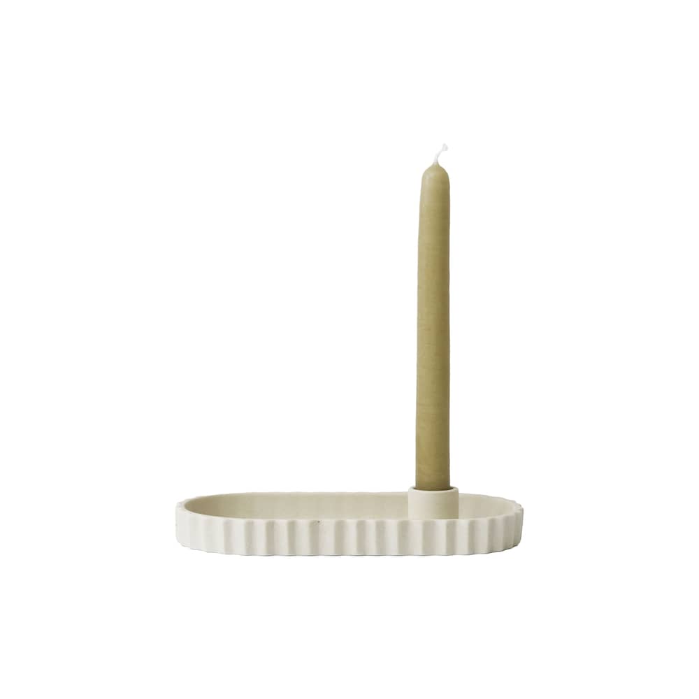 Kerzenleuchter Sillage keramik beige - Jars Céramistes - Kiesel - emaillierter Sandstein