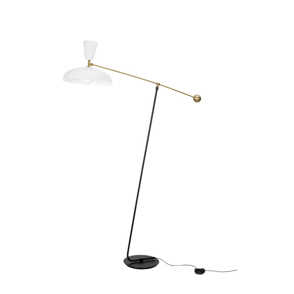 Lampadaire G1 Large / Réédition 1951, Pierre Guariche - H 175 cm - SAMMODE STUDIO - Blanc mat - Aluminium, Laiton