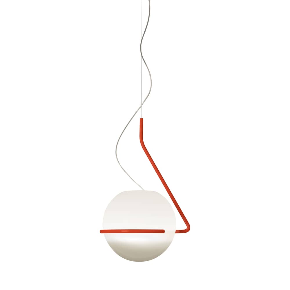 Pendelleuchte Tonda Large glas orange / Ø 33 cm - Foscarini - Orange - Mundgeblasenes Opalin-Glas, thermolackierter Stahl