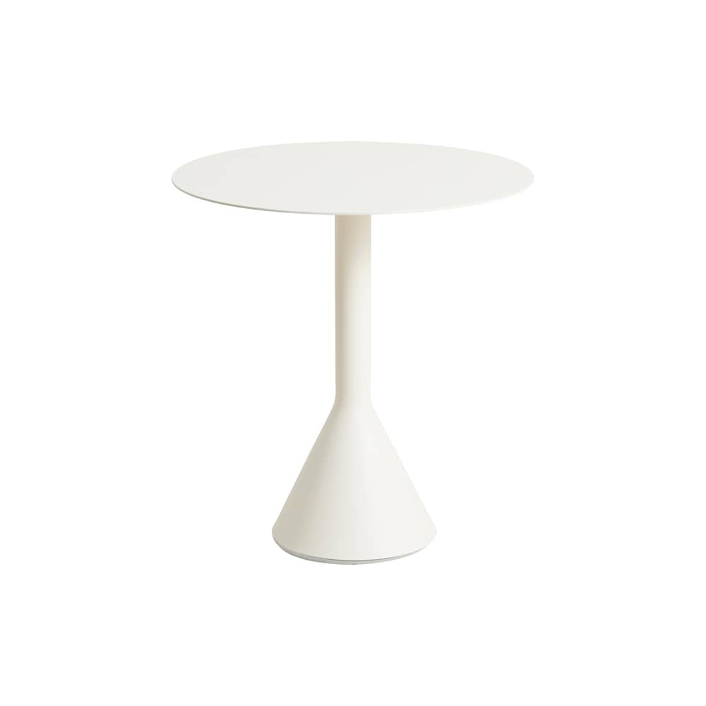 Palissade Cone Round table metal white / Ø 70 - Bouroullec, 2016 - Hay - Cream white - Epoxy lacquered steel, Tinted concrete