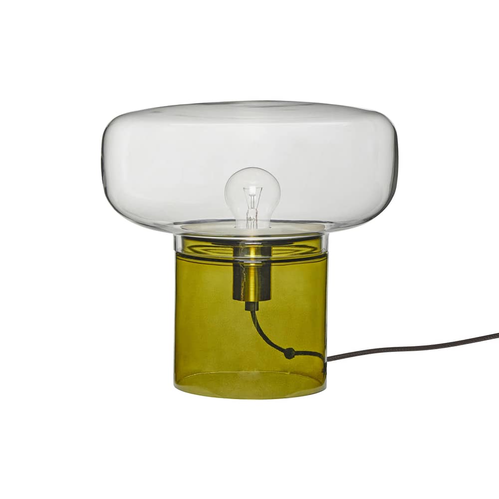 Crave Table lamp glass green - HÜBSCH - Green / Transparent - Mouth blown glass