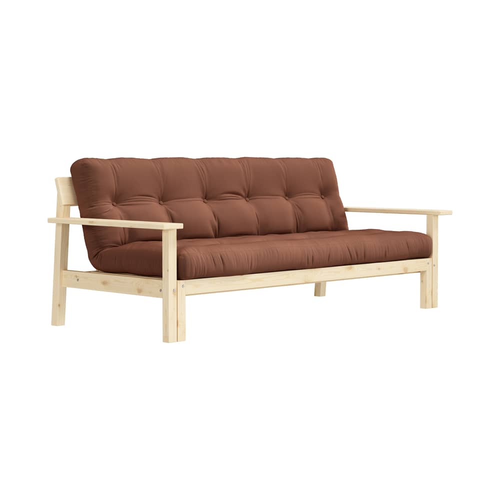 Canapé convertible Unwind / L 218 cm - KARUP DESIGN - Brun argile 759 / Pin clair - Fibres recyclées mélangées, Mousse, Pin massif certifié FSC, Tissu