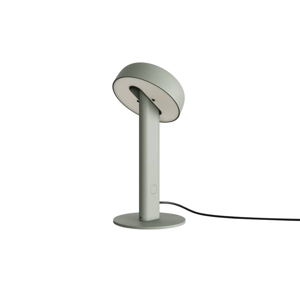 Lampe de table NOD LED métal vert gris / H 25 cm / Seconde vie - TIPTOE - Gris Eucalyptus - Acier, Aluminium
