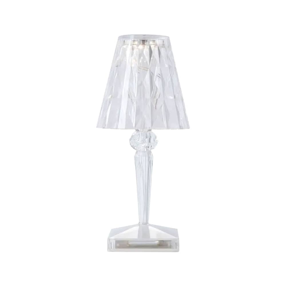 Lampe extérieur sans fil rechargeable Battery LED transparent / Ø 12 x H 26 cm - Recyclé - Kartell - Cristal - PMMA recyclé