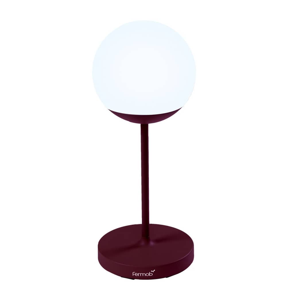 Mooon! LED Smartlamp metal plastic material purple / Plastic sphere - H 63 cm - Bluetooth - Fermob - Black cherry - Aluminium, Polythene