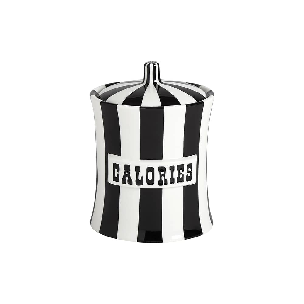 Schachtel Vice - CALORIES keramik schwarz / Ø 13 x H 17 cm - Jonathan Adler - CALORIES / Schwarz - Porzellan