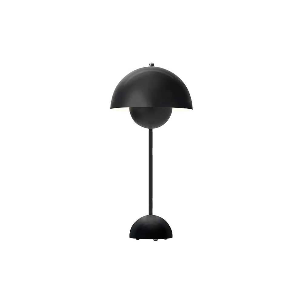 Flowerpot VP3 Table lamp metal black / H 50 cm - By Verner Panton, 1969 - &tradition - Matte black - Lacquered aluminium