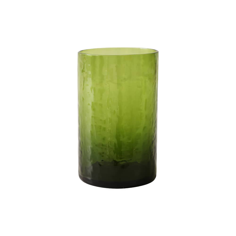 Verre Tube vert / 40 cl - HK LIVING - Vert olive - Verre texturé