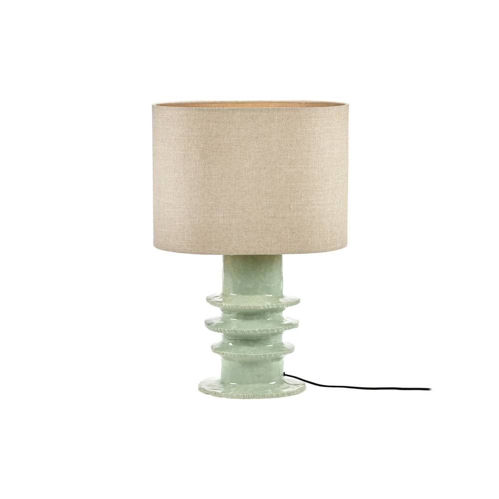 Lampada da tavolo Georgia ceramica blu / 51 x 32 x H 76,5 cm - Serax - Modello n. 3 / Azzurro chiaro - Cotone, Gres smaltato