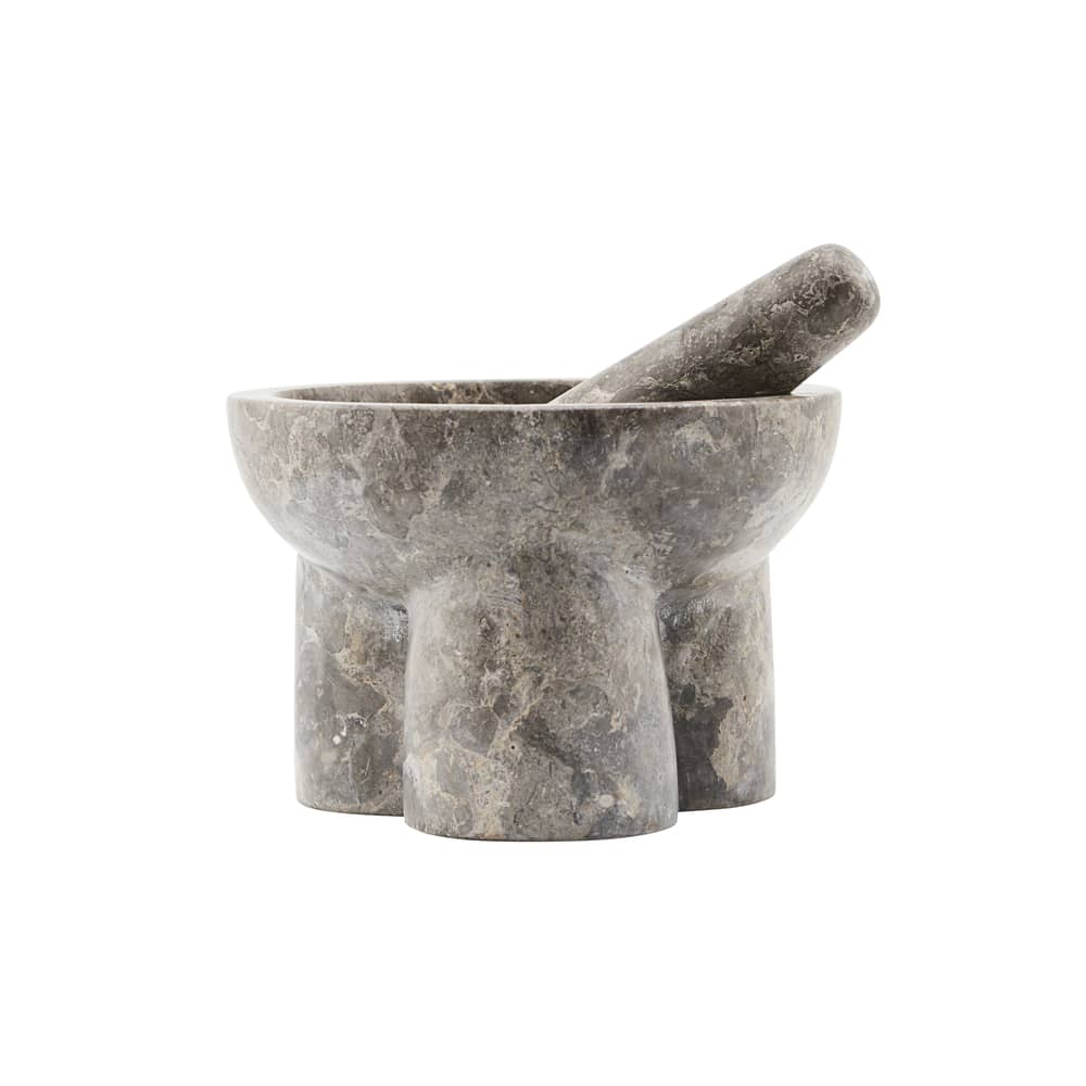 Pilon et mortier Kulti marbre marron gris / Marbre - House Doctor - Gris - Marbre