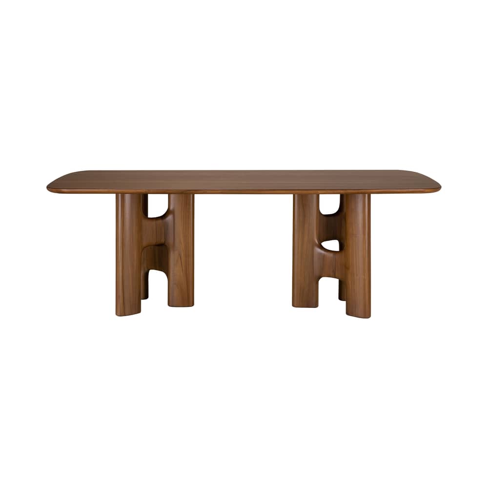 Flow Rectangular table wood brown / 220 x 110 cm - 8 people - Ethnicraft - Brown Teak - Varnished solid teak