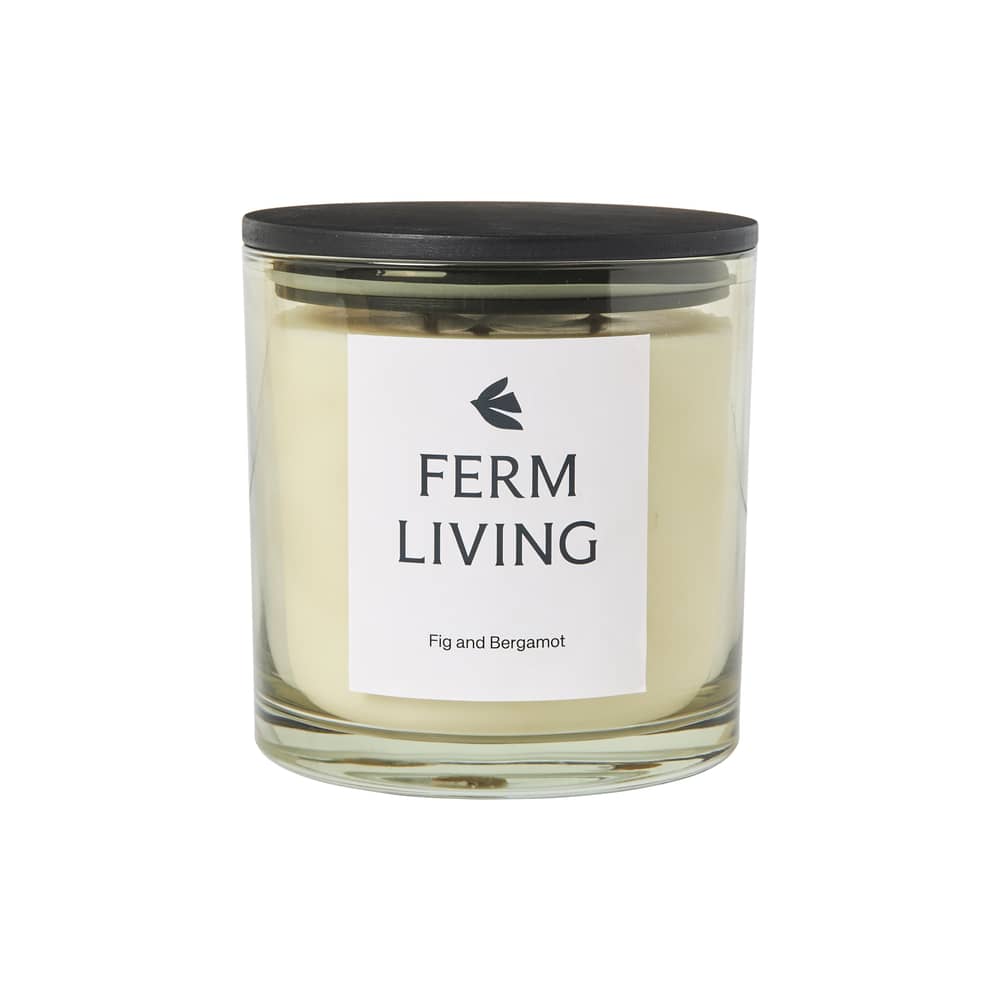 Vitto Scented candle glass white / Lemon Bergamot - H 12 cm - Ferm Living - Lemon Bergamot - Glass, Rapeseed wax