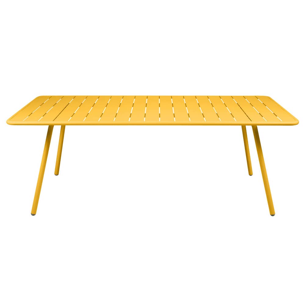 Luxembourg Rectangular table metal yellow / 207 x 100 cm - 8 to 10 people - Fermob - Textured honey - Lacquered aluminium