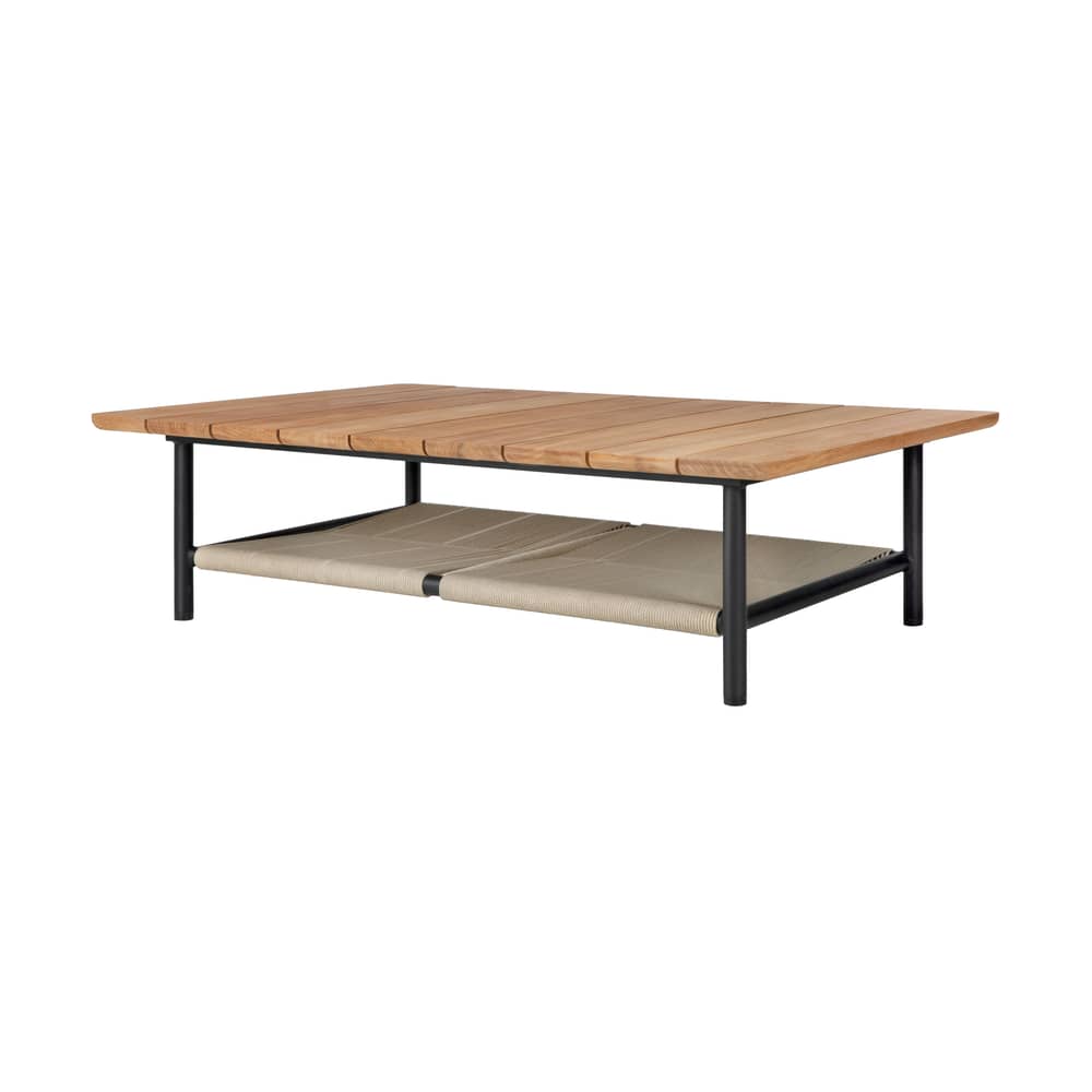 Table basse Corbey bois naturel / 120 x 80 cm - Ethnicraft - 120 x 80 cm / Teck - Aluminium, Corde, Teck