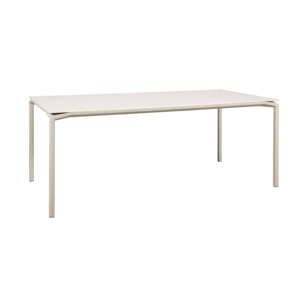 Table rectangulaire Calvi Minérale / 195 x 95 cm (8 personnes) - Plateau Dekton (aspect pierre) - Fermob - Beige (Dekton) / Pieds Gris argile - Aluminium laqué, Céramique Dekton