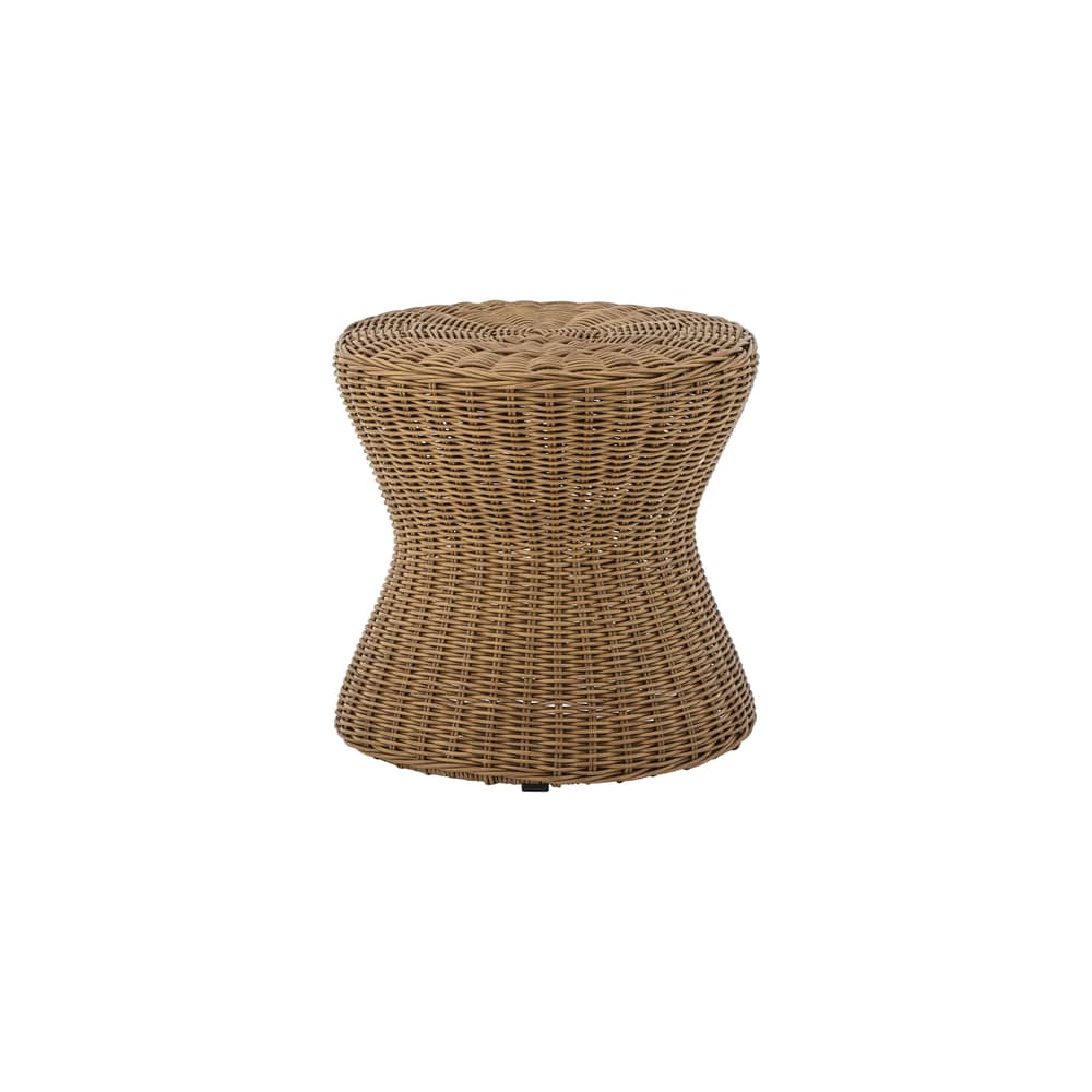 Tavolino d\'appoggio Roccas fibra sintetica marrone / Ø 53 x H 52 cm - Polirotina - Bloomingville - Naturale - Ferro, Polyrattan