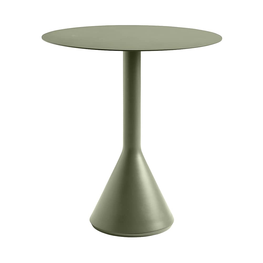 Tavolo rotondo Palissade Cone metallo verde / Ø 70 - R & E Bouroullec - Hay - Verde oliva - Acciaio laccato epossidico, Calcestruzzo tinto