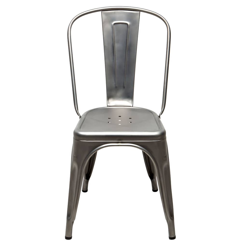 Chaise empilable A Indoor / Acier brut - Tolix - Acier brut verni satiné - 