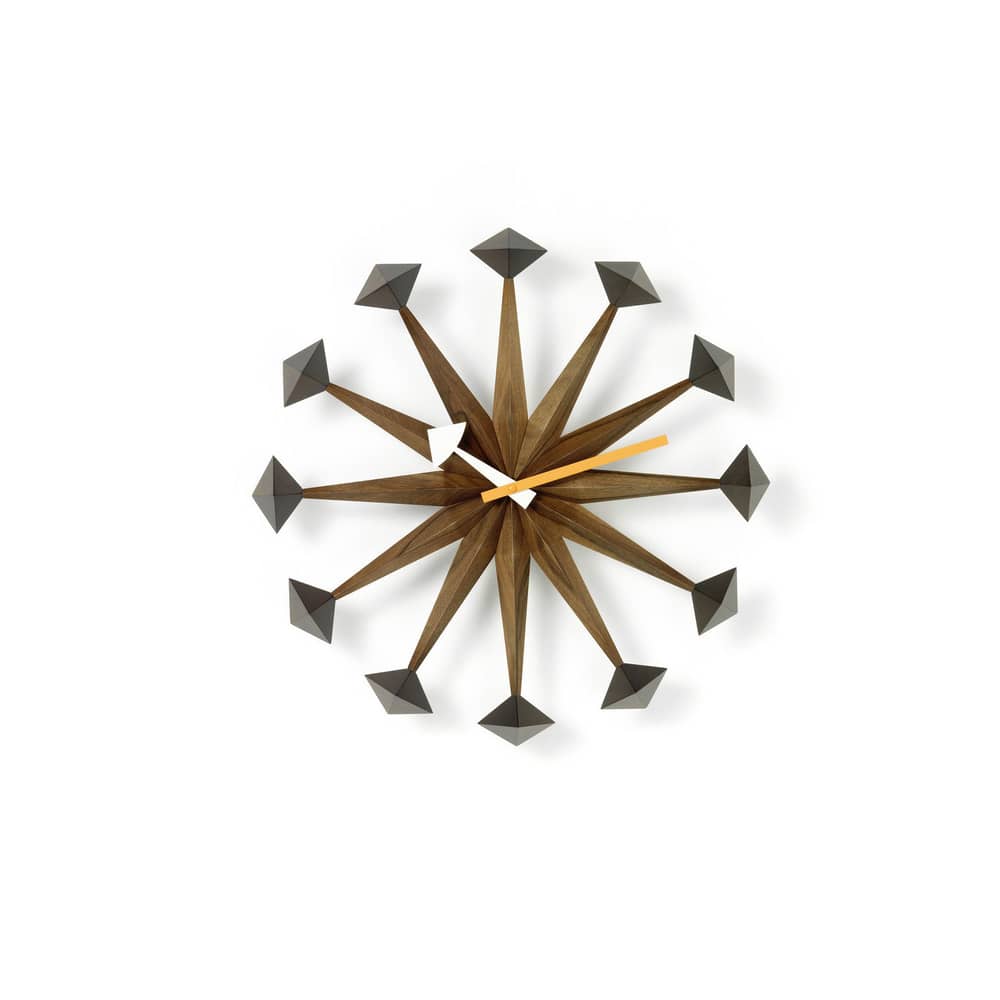 Horloge murale Polygon Clock / By George Nelson, 1948-1960 / Ø 43 cm - Vitra - Noyer - Noyer massif