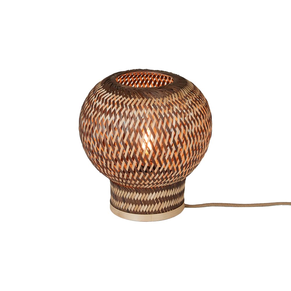 Lampe de table Barbados / Ø 25 x H 27 cm - Bambou - GOOD&MOJO - Marron & naturel - Bambou, Fer