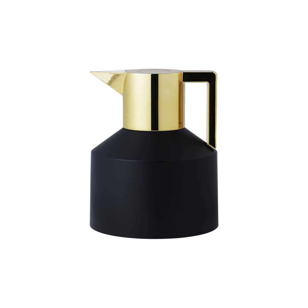 Pichet isotherme Geo plastique noir / 1L - Normann Copenhagen - Noir / Bouchon or - Plastique