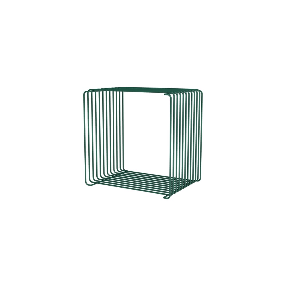Scaffale Panton Wire Single Cube metallo verde / 34,8 x H 34,8 x P 25,7 cm - Verner Panton, 1971 - MONTANA - Pino 136 - Filo in acciaio inox laccato