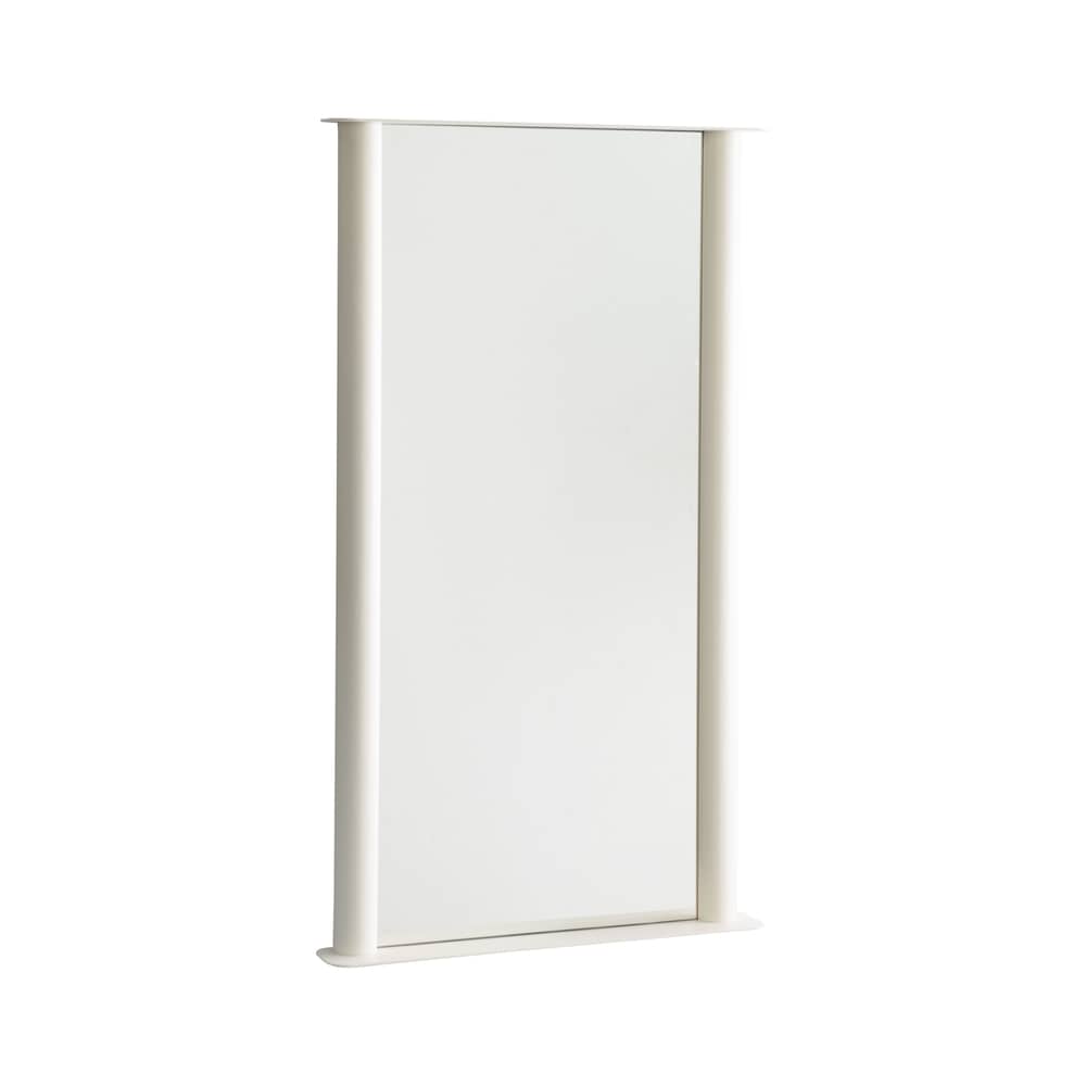 Specchio murale Pipeline Large metallo bianco / L 66 x H 117,5 cm - raawii - Bianco perla - Alluminio, Vetro