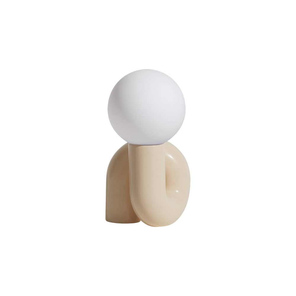 Neotenic LED Petite Table lamp ceramic beige / Small - Ceramic / L 18 x H 26 cm - Petite Friture - Vanilla (gloss) - Ceramic, Mouth blown glass