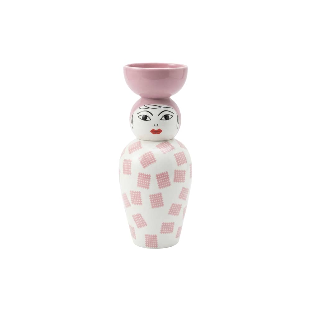 Canopie - Luna Vase ceramic pink / With Lid - Ø 17 x H 41.6 cm - Seletti - Luna / Pink - China