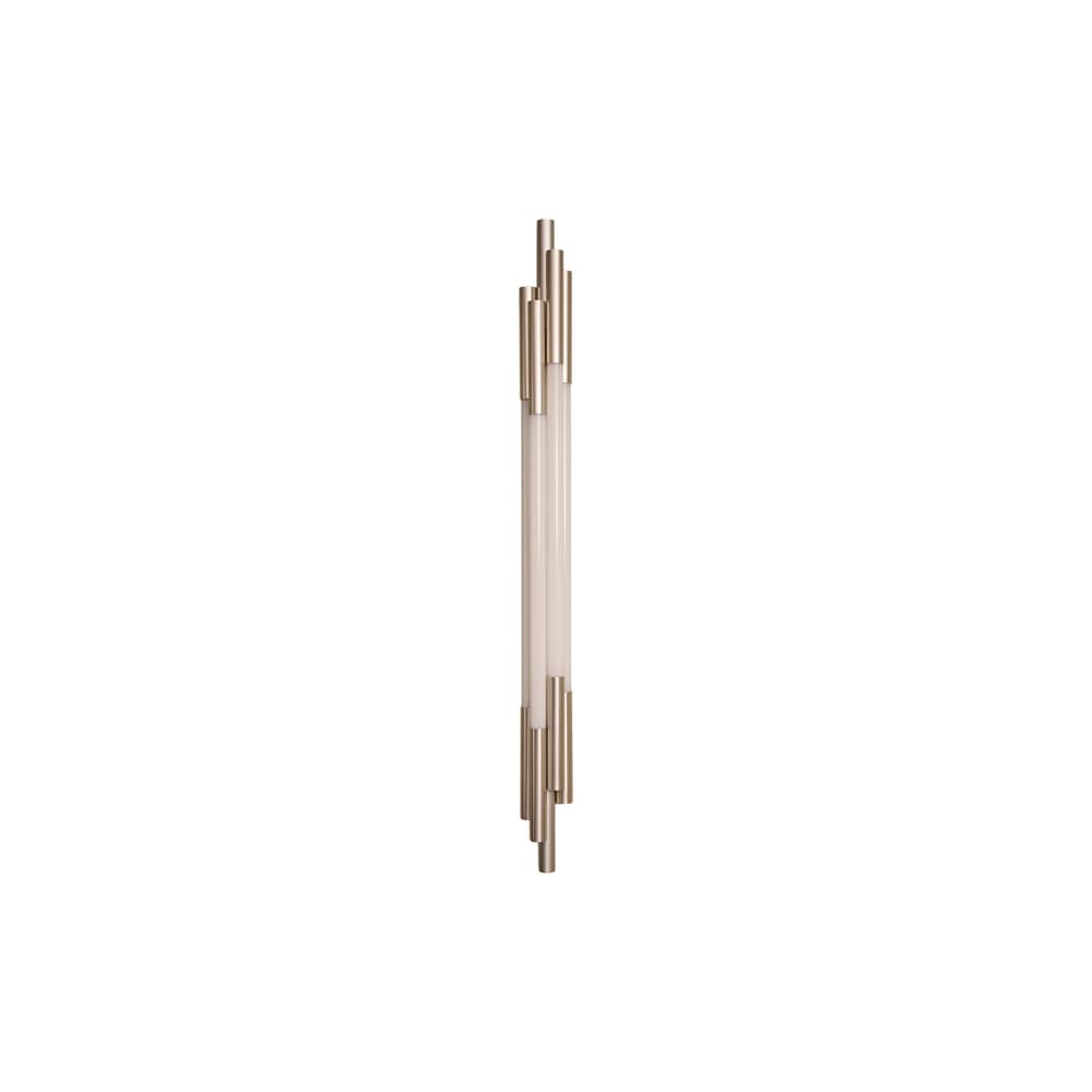 Wandleuchte ORG Small glas weiß / LED – L 105 cm - DCW éditions - Nickel & Weiß - Aluminium, Opalglas
