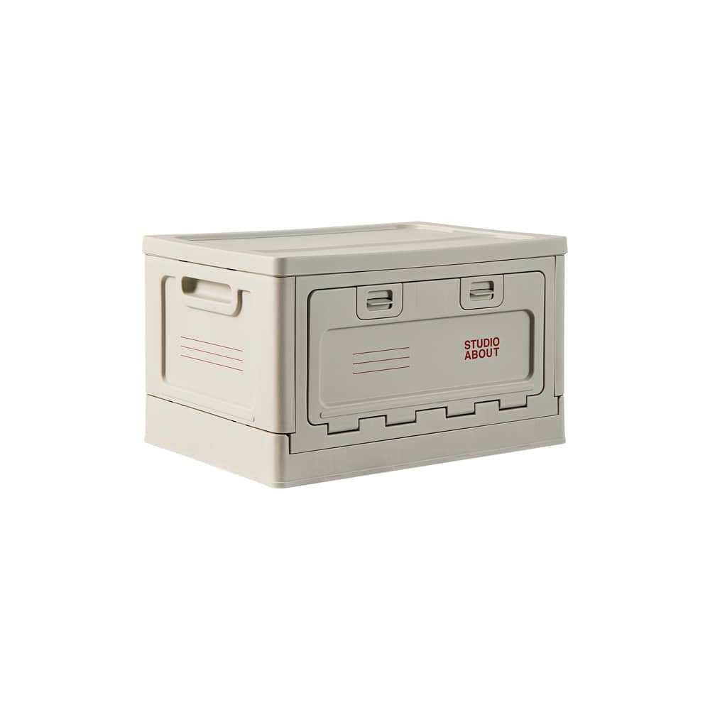 Boîte Box Medium plastique gris / 40 x 29 x H 23,7 cm - Empilable - STUDIO ABOUT - Gris - Polypropylène