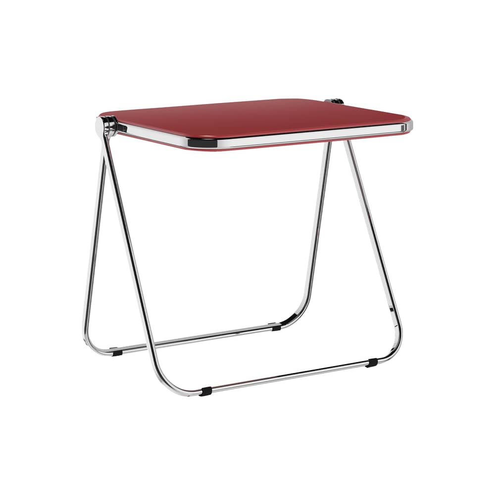 Bureau pliable Platone bois rouge / Giancarlo Piretti, 1970 - 83 x 65 cm - ANONIMA CASTELLI - Rouge - Aluminium poli, Stratifié