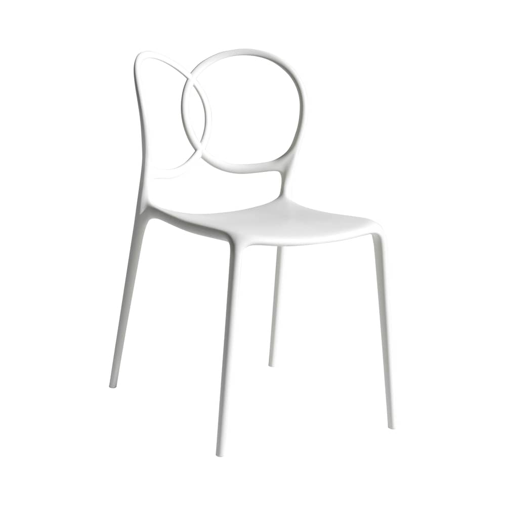 Chaise empilable Sissi Outdoor plastique blanc - Driade - Blanc - Fibre de verre, Polyéthylène, Polypropylène