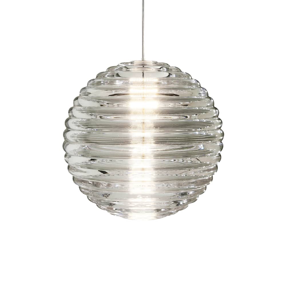 Press Medium Sphere Pendant glass transparent / LED - Ø 30 cm - Tom Dixon - Sphere / Transparent - Pressed glass