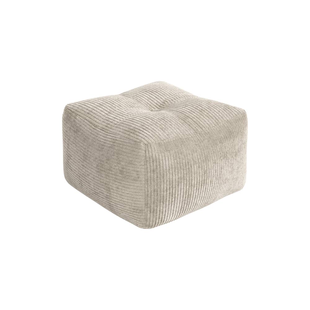 Pouf Buddy tissu beige / 50 x 50 cm - KARUP - Crème douce 550 (velours côtelé) - 
