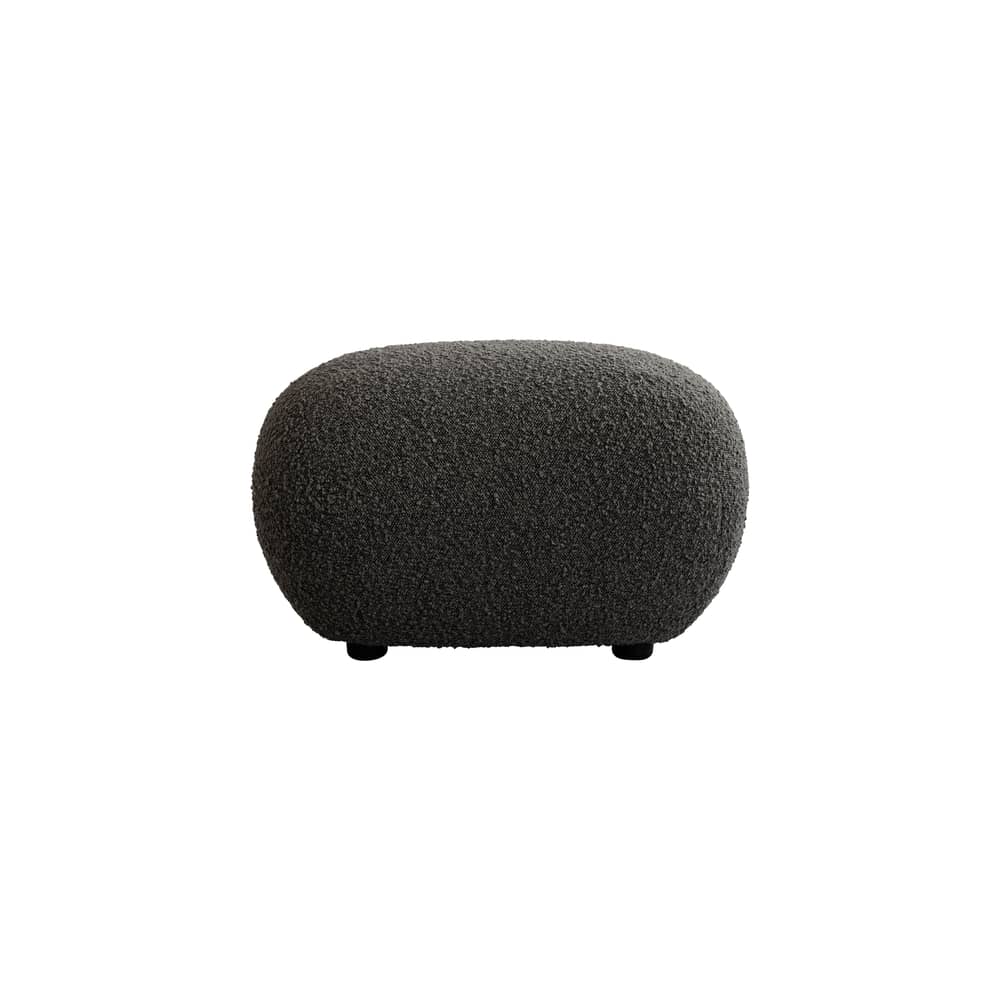 Pouf Toe tissu marron / 60 x 45 cm - 101 COPENHAGEN - Taupe profond (tissu bouclé) - Bois, Mousse, Tissu bouclé