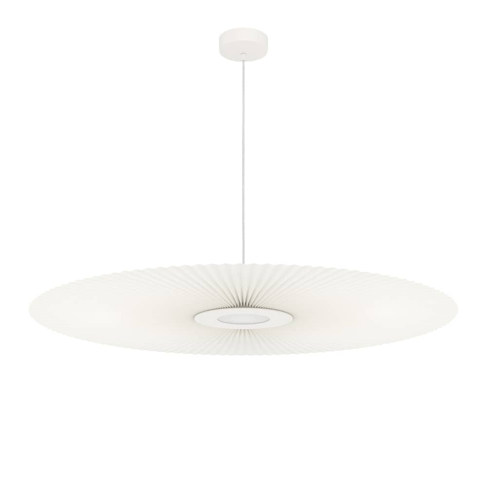 Suspension Carmen Large / LED - Ø 120 cm - Hartô - Blanc - Métal peint, Textile contrecollé sur PET